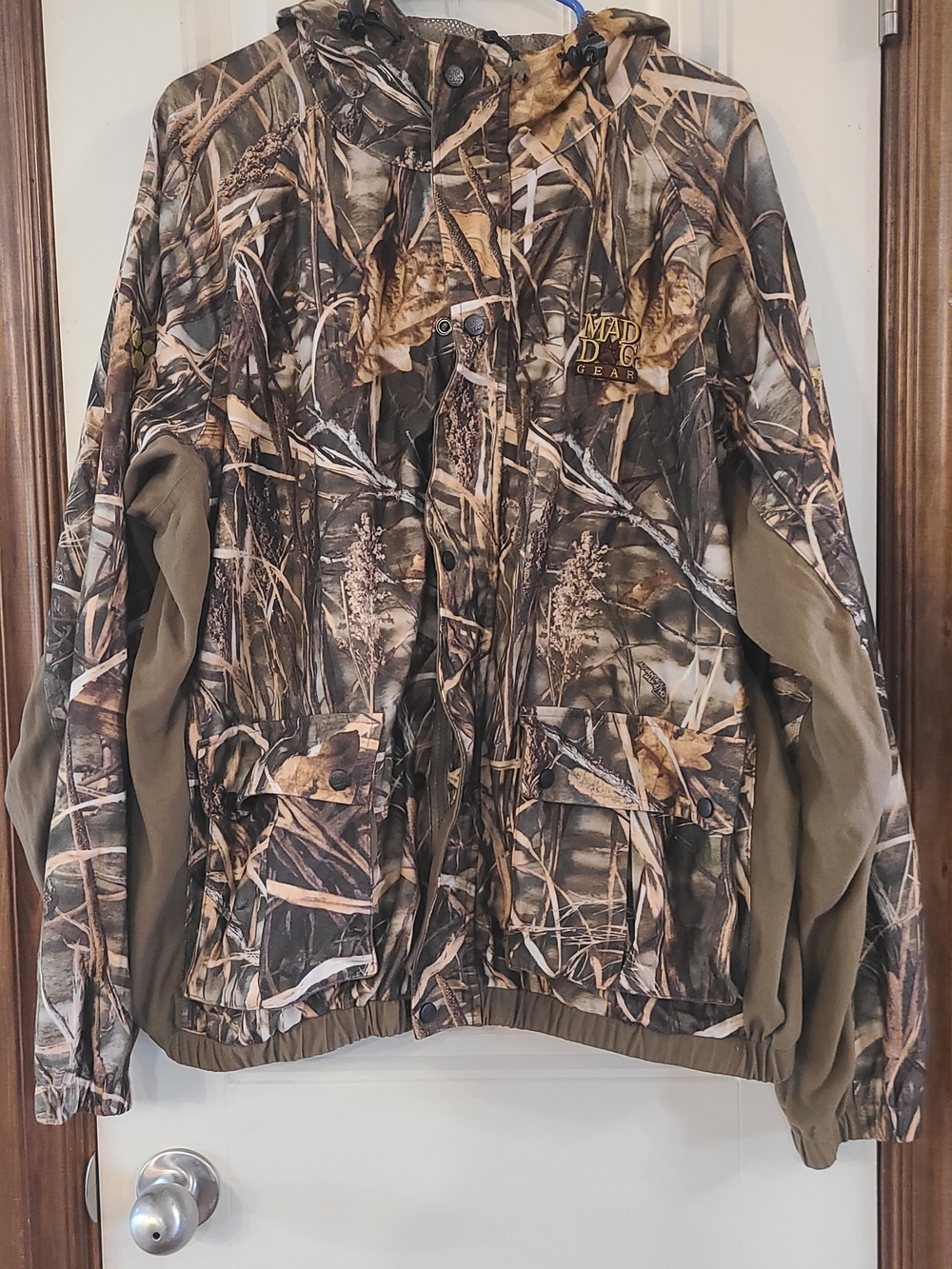Men's Mad Dog Gear Growler Camouflage Hooded Jacket - Brown/Green Size XL